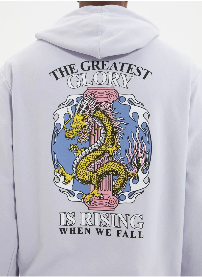trendyol Back Print Hoodie