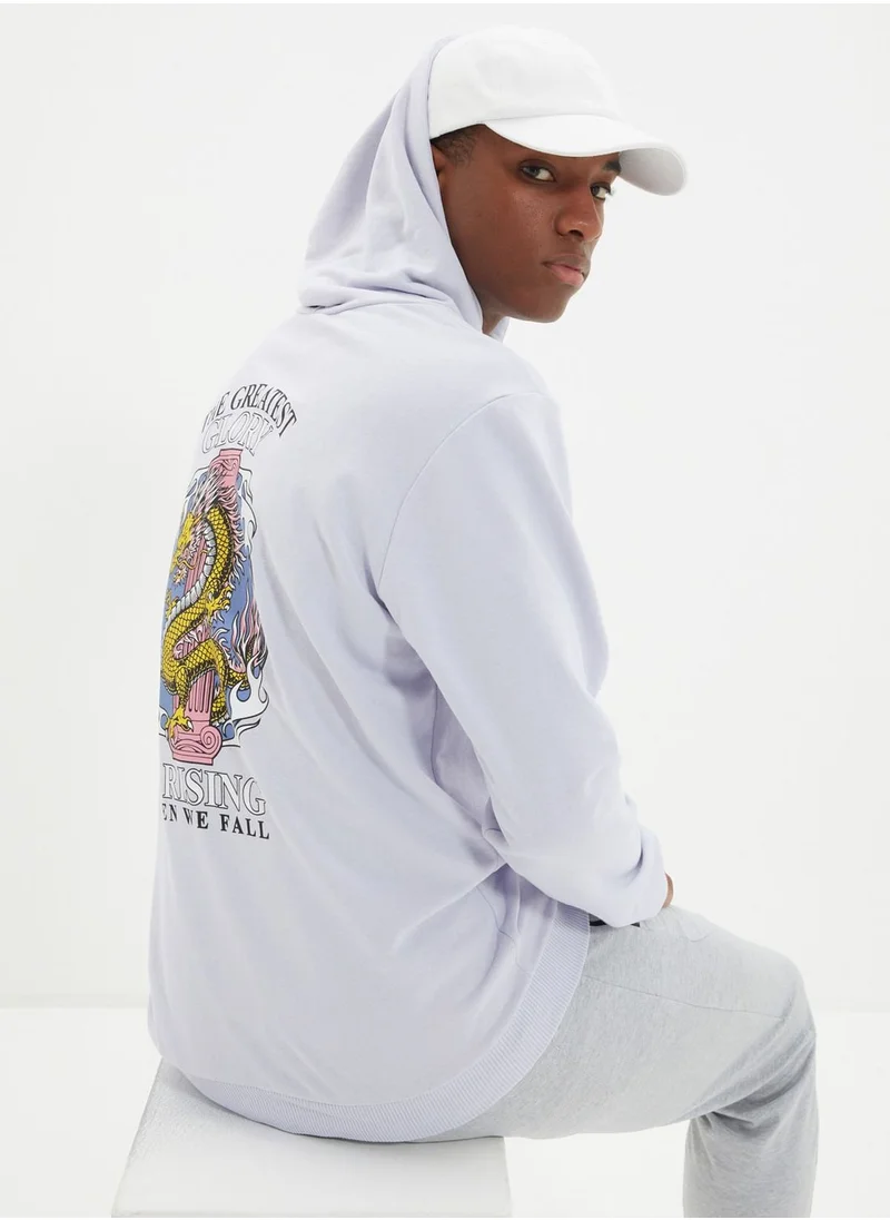 trendyol Back Print Hoodie
