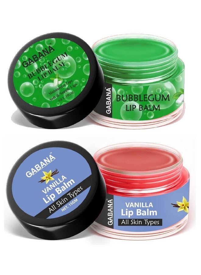 GABANA Lip Balm for Deep Moisturising and Nourishment for Men and Women (Pack of 2, 15gram, Bubble Gum & Vanila Extract)|LIP BALM for Dry, Cracked and Chapped Lips Lip Balm for Lip Repair & Protection - Image 1