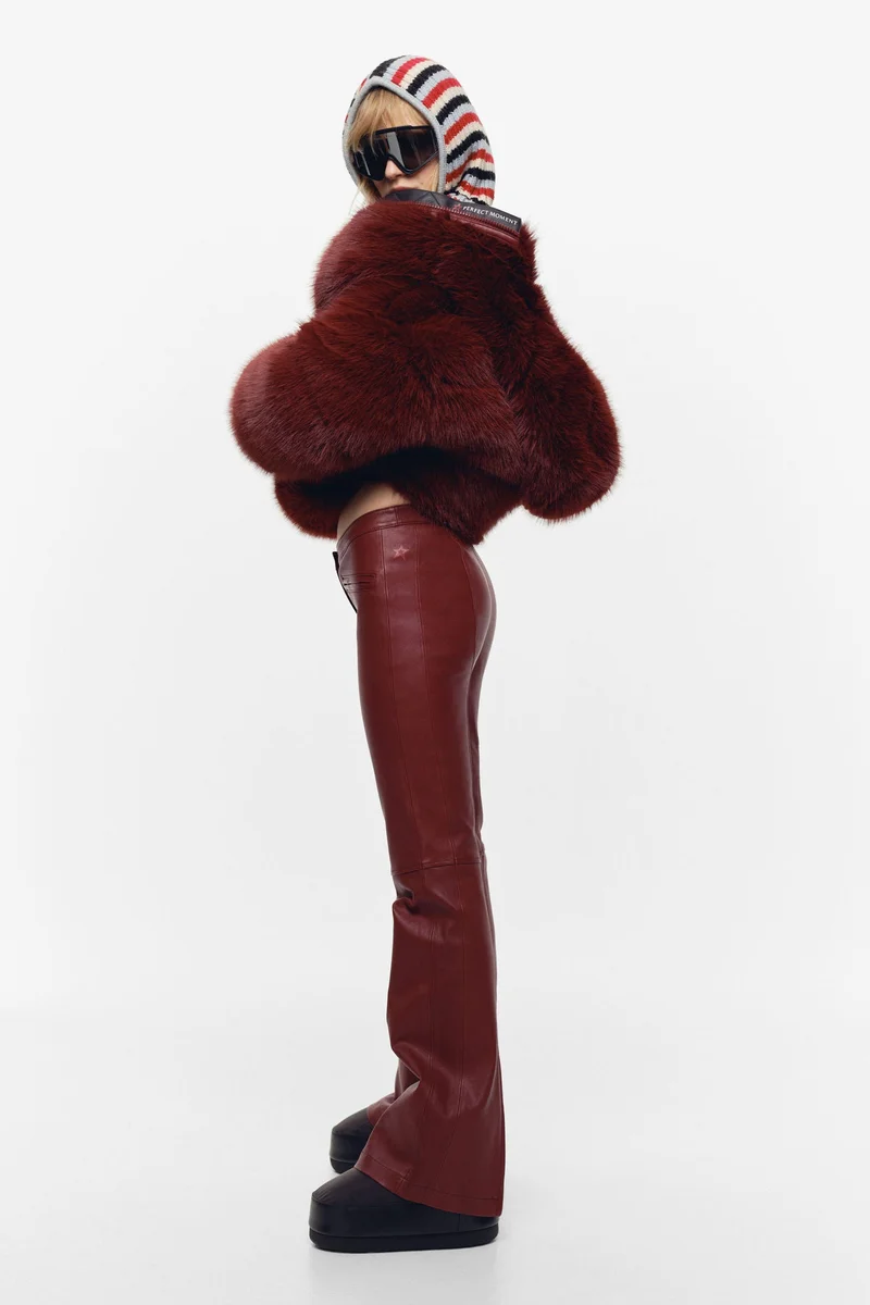 اتش اند ام بنطلون من الجلد