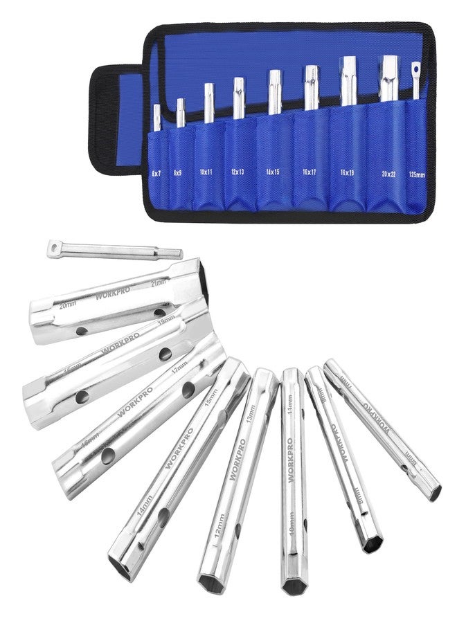 WORKPRO 9-Piece Shower Valve Socket Wrench Set with Bar Handle, for Bathroom Removal of Tub and Shower Valves, Home Plumbing Repairs, Double-Ended, Storage Bag Included - Image 1