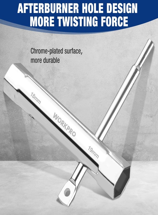 WORKPRO 9-Piece Shower Valve Socket Wrench Set with Bar Handle, for Bathroom Removal of Tub and Shower Valves, Home Plumbing Repairs, Double-Ended, Storage Bag Included - Image 4