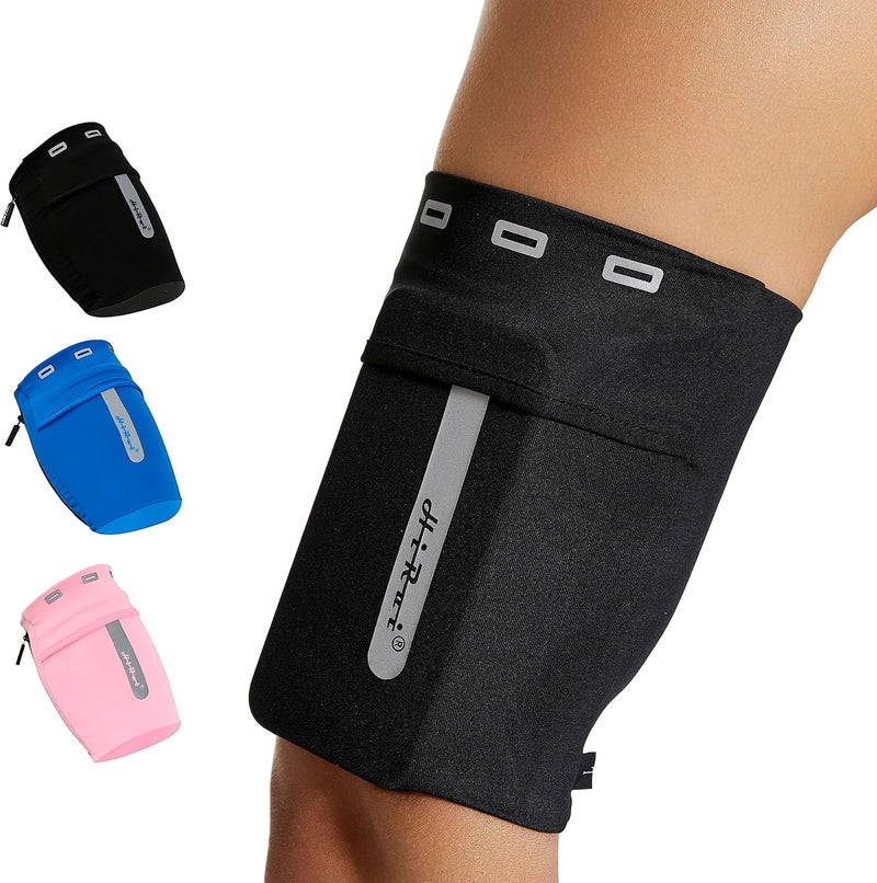 HiRui Running Armband Sleeve Universal Sports Armband Cell Phone Holder Armband for Exercise Workout, Compatible with iPhone 16/15/14/13/Plus/Pro Samsung Galaxy All Phones (XL, Black) - Image 1