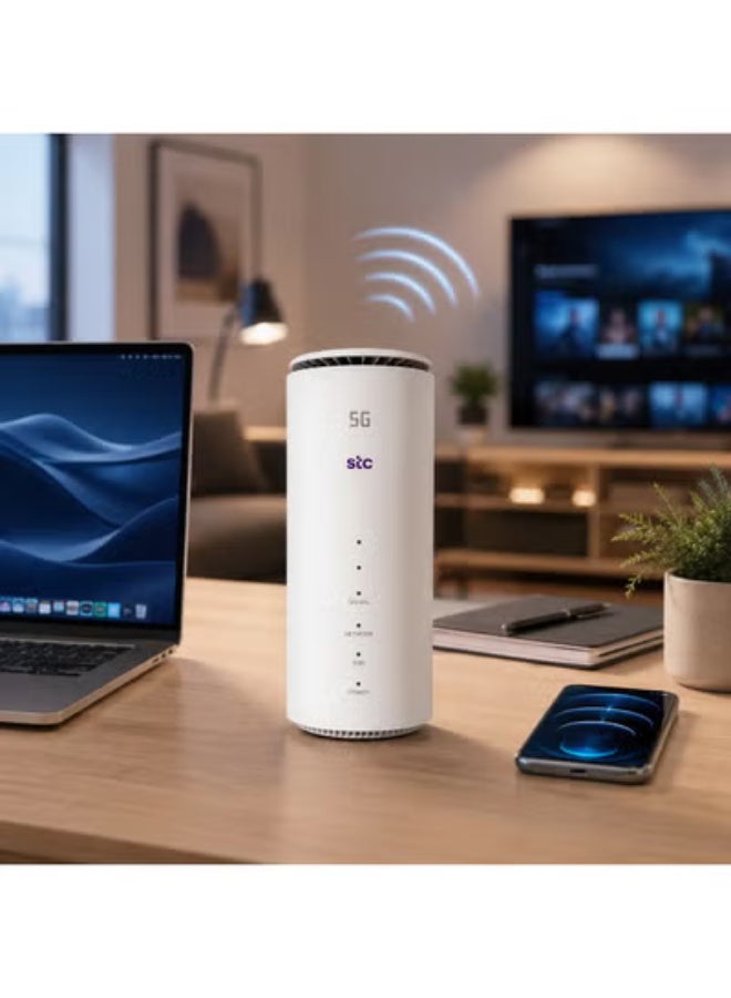 STC Certified Pre-Owned  5G CPE Router / Wi-Fi 6 / Up to 3600 Mbps / 2 Gigabit LAN Ports + 1 Phone Port / Supports All Networks / MC801A1 / White white - Image 3
