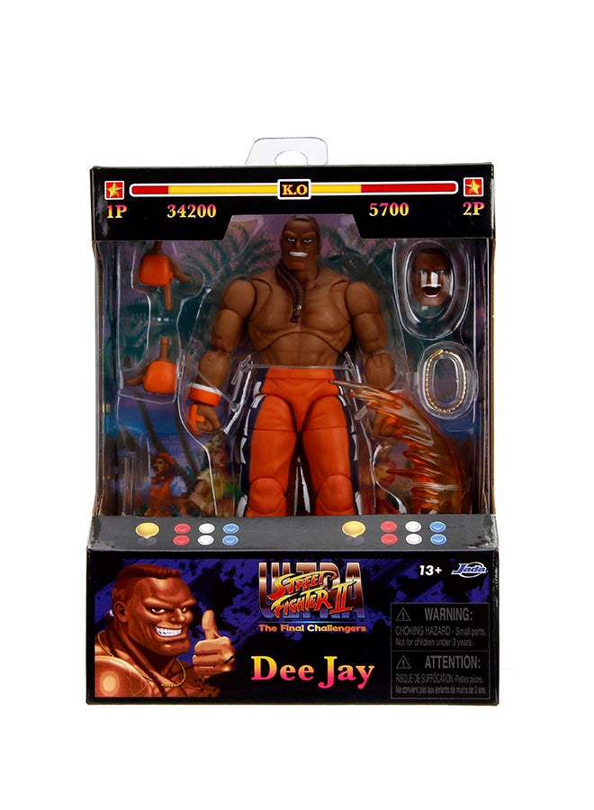 Jada DEEJAY STREET FIGHTER 6 inch deluxe articulated collector figure with interchangeable hands and head, accessories and 20 articulated points - Image 2