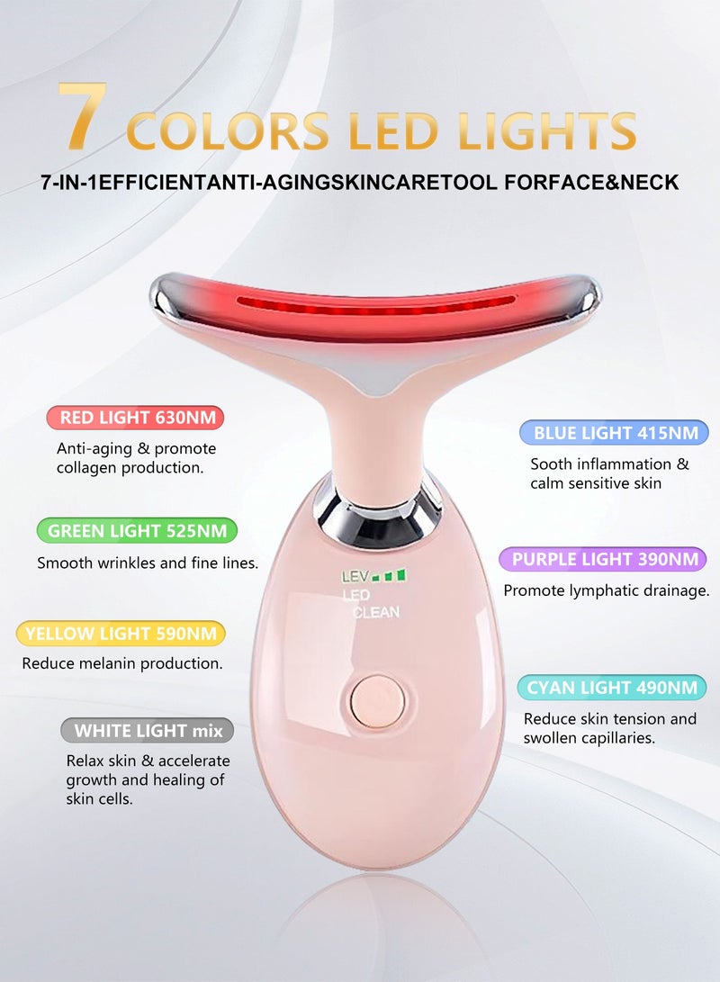Loquat 7 Colors Electric Massager, Facial Red Light Therapy, Portable High Frequency Heat Massage Slimming, 45°C Beauty and Skin Care Tool, EMS Massage Slimming for Women - Image 2