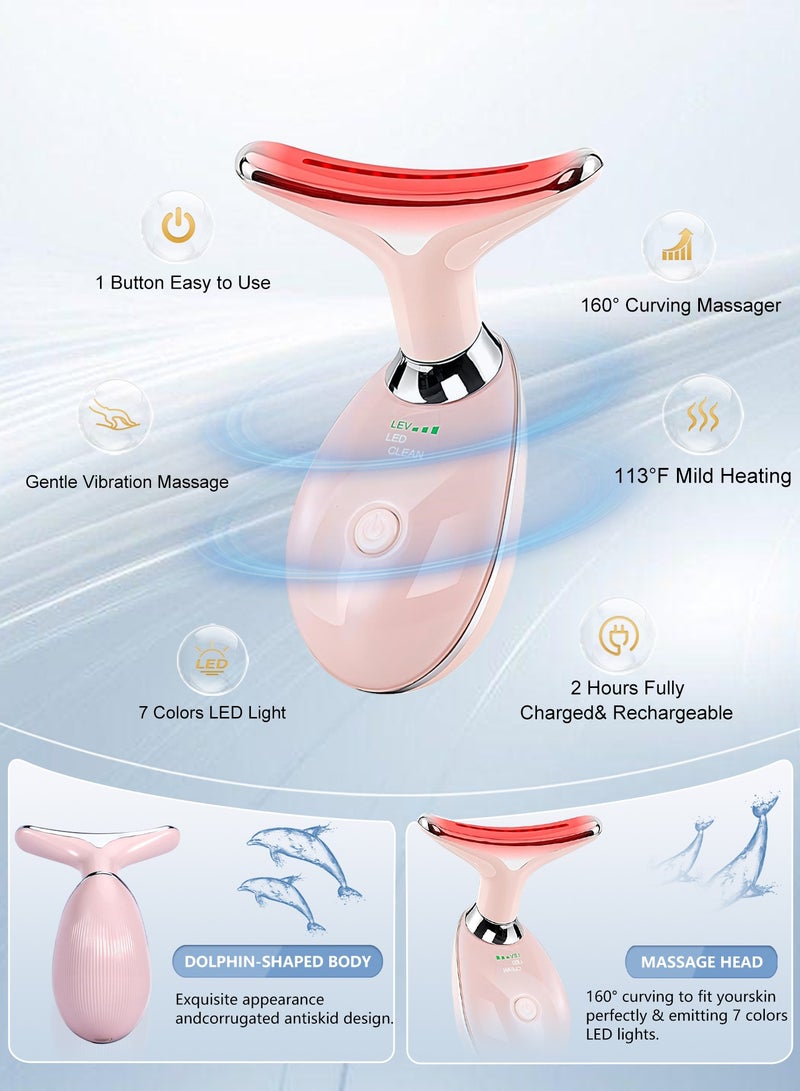Loquat 7 Colors Electric Massager, Facial Red Light Therapy, Portable High Frequency Heat Massage Slimming, 45°C Beauty and Skin Care Tool, EMS Massage Slimming for Women - Image 4