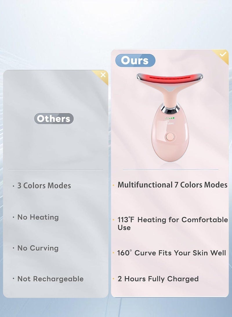 Loquat 7 Colors Electric Massager, Facial Red Light Therapy, Portable High Frequency Heat Massage Slimming, 45°C Beauty and Skin Care Tool, EMS Massage Slimming for Women - Image 3