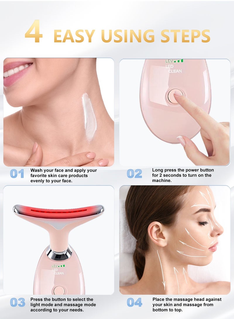 Loquat 7 Colors Electric Massager, Facial Red Light Therapy, Portable High Frequency Heat Massage Slimming, 45°C Beauty and Skin Care Tool, EMS Massage Slimming for Women - Image 5