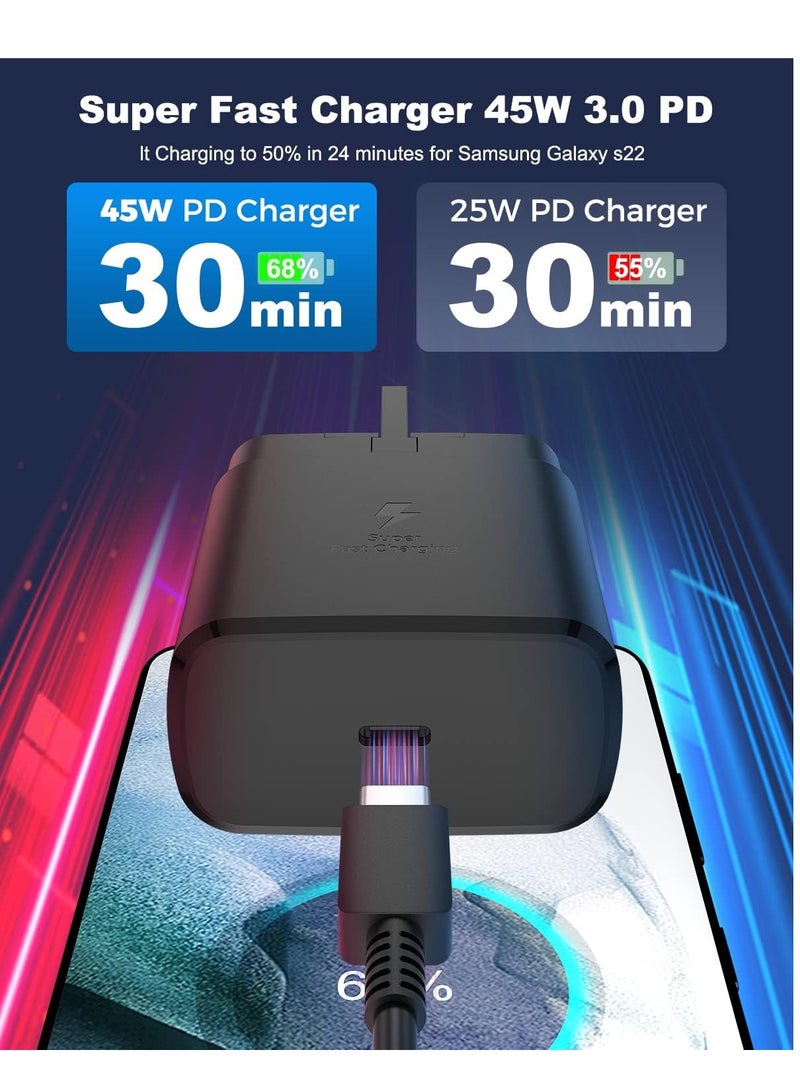 ELTRAZONE For Samsung Charger, 45W USB C Super Fast Charging with 1.5m Cable Compatible with Samsung Galaxy S24 S23 S22 S21 S20 Ultra, S24+ S23+ S22+ S21+, A53, A15, A55, A54, Type C Power Adapter  - Image 4