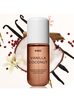 KOEC Vanilla Perfume,Vanilla Body Spray,Body Skin Spray, Coconut Spray,Concentrated Spray,Body Spray,Hair and Body Spray for Women,Non-Irritating Vanilla Skin Care Perfume,Long Lasting Travel Size Fragrance Spray,Vanilla Essential Oil  - Image 1
