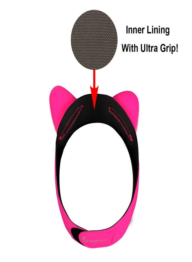 5M3M DIVING Cat Ears Diving Headband, 2mm Neoprene Swimming Hairband, Pink - Image 3