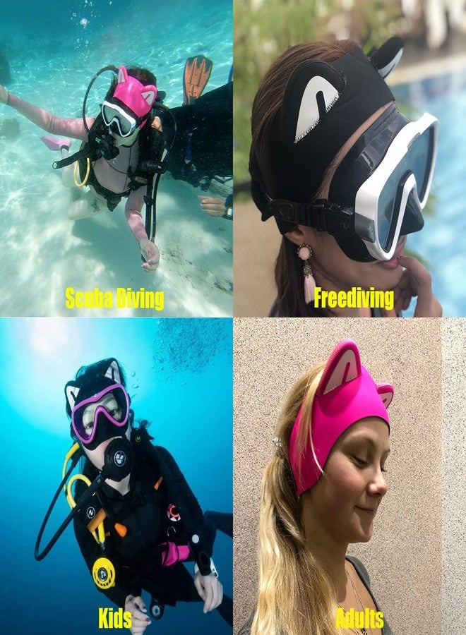5M3M DIVING Cat Ears Diving Headband, 2mm Neoprene Swimming Hairband, Pink - Image 4