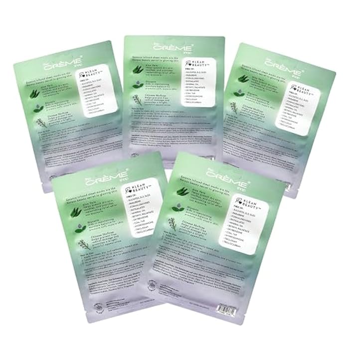The Crème Shop Korean Skincare | Aloe Vera Face Sheet Mask 5 Pack - Image 2