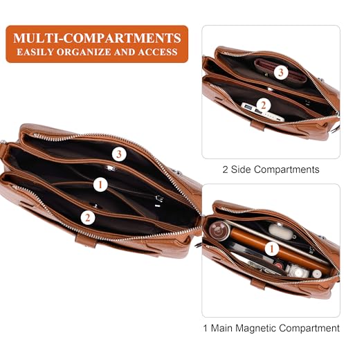 Over Earth Genuine Leather Small Hobo Crossbody Bags for Women Shoulder Purses and Handbags(O189E Brown) - Image 4