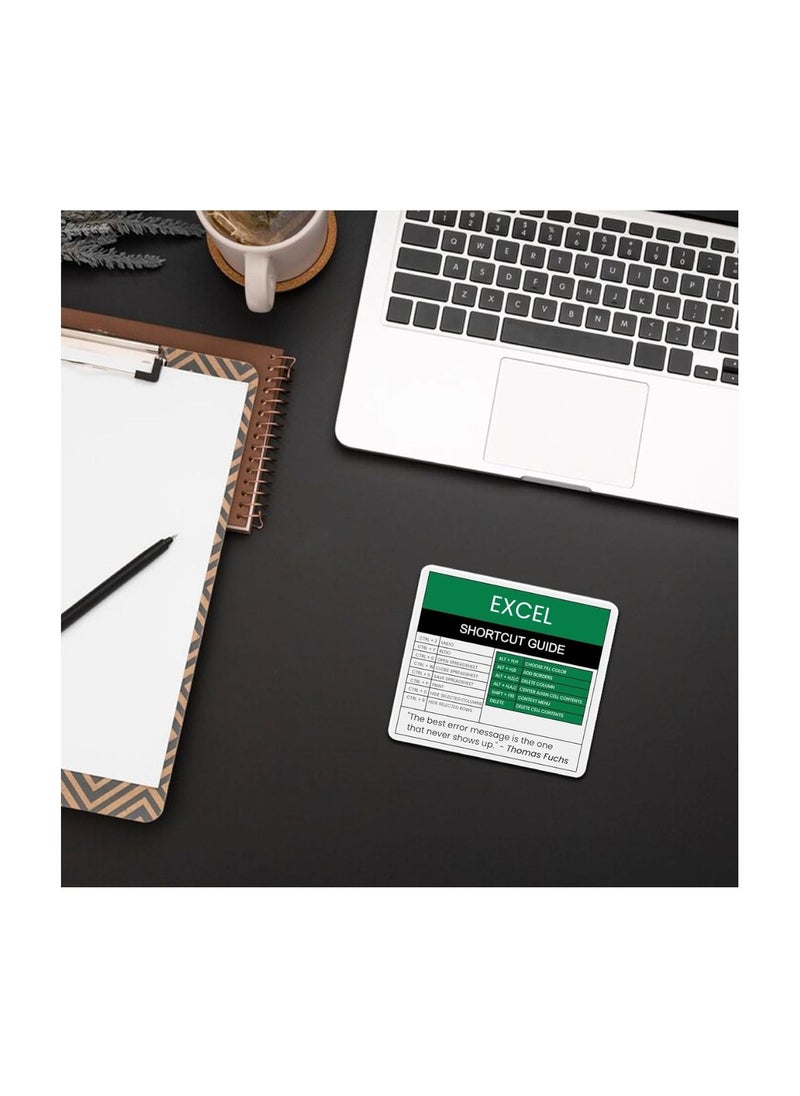 PRINTSHOP4ME - Excel Shortcut Printed Mousepad - Gift for Accountant - Employees - Dad - Coworkers - Colleagues - Friends and Family - Mousepad for Printed Excel Cheat Sheet - Image 1