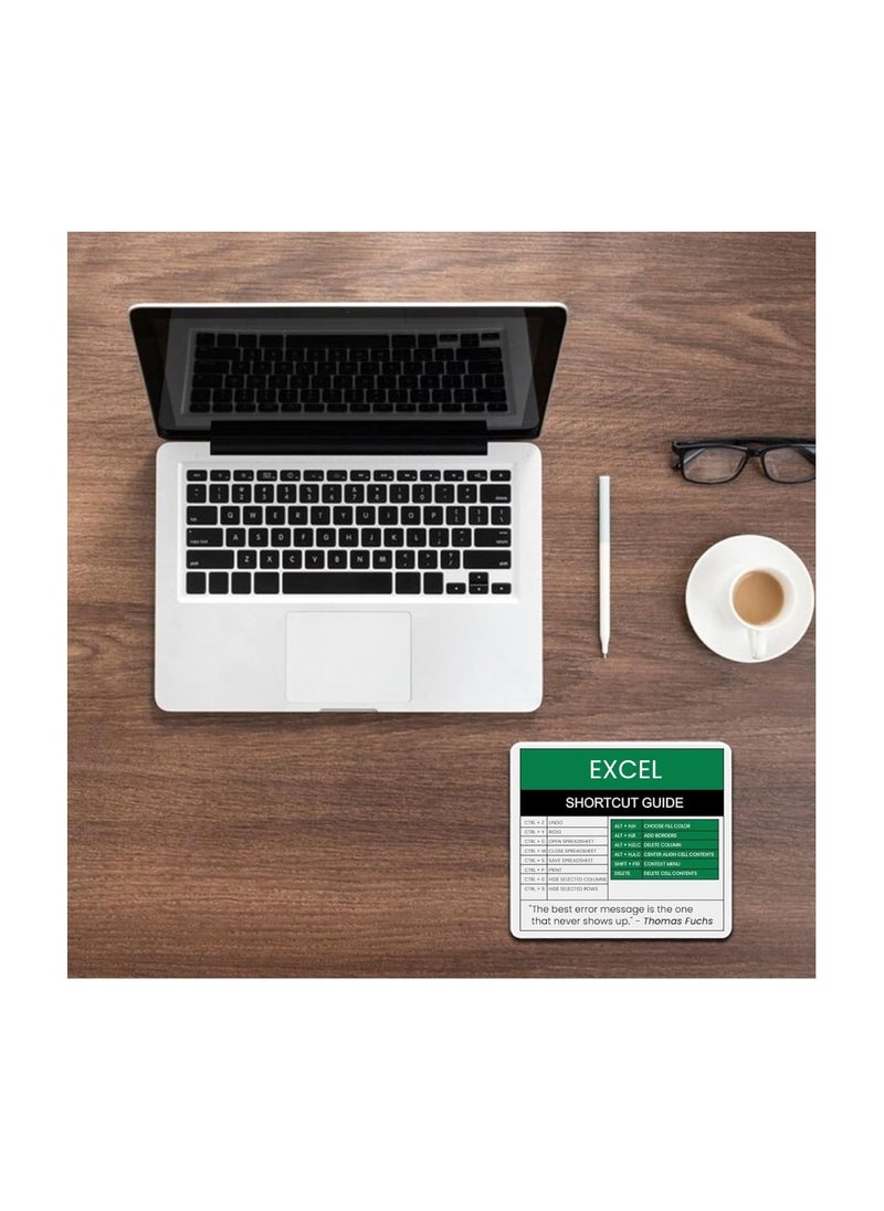 PRINTSHOP4ME - Excel Shortcut Printed Mousepad - Gift for Accountant - Employees - Dad - Coworkers - Colleagues - Friends and Family - Mousepad for Printed Excel Cheat Sheet - Image 1