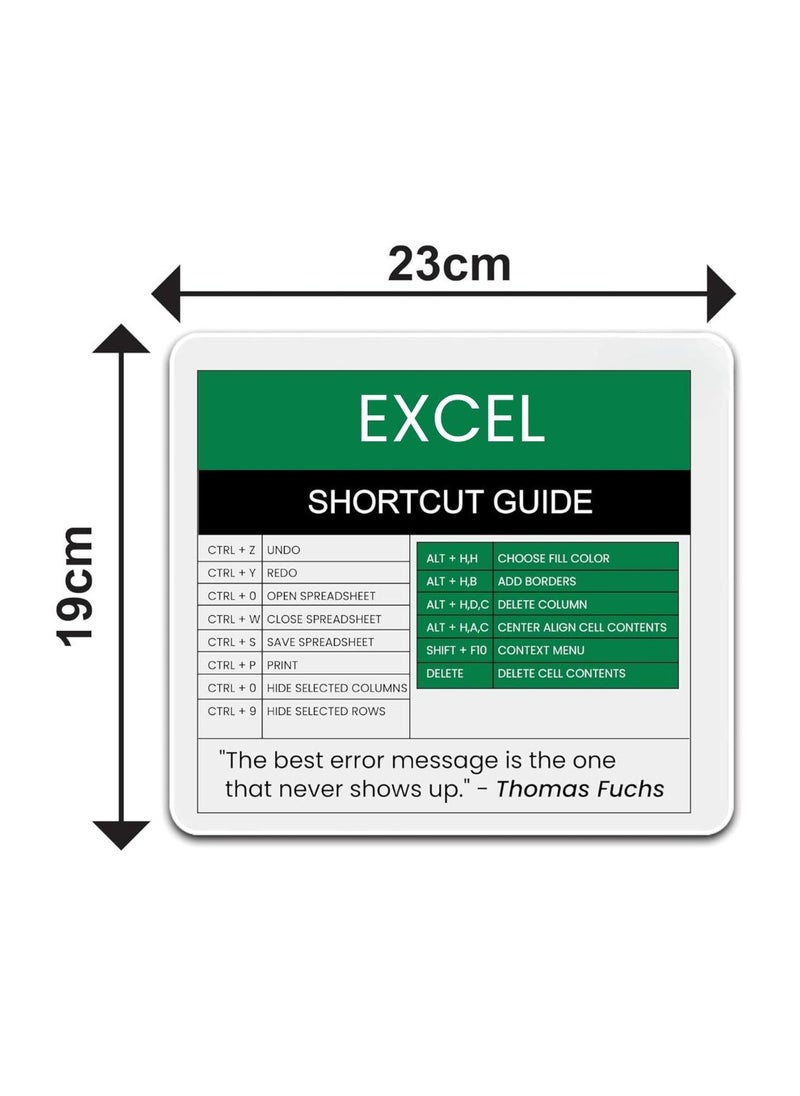PRINTSHOP4ME - Excel Shortcut Printed Mousepad - Gift for Accountant - Employees - Dad - Coworkers - Colleagues - Friends and Family - Mousepad for Printed Excel Cheat Sheet - Image 1