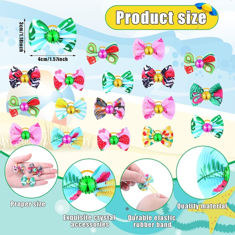 Levesica 100 Pack Dog Hair Bows with Rubber Bands - Image 2