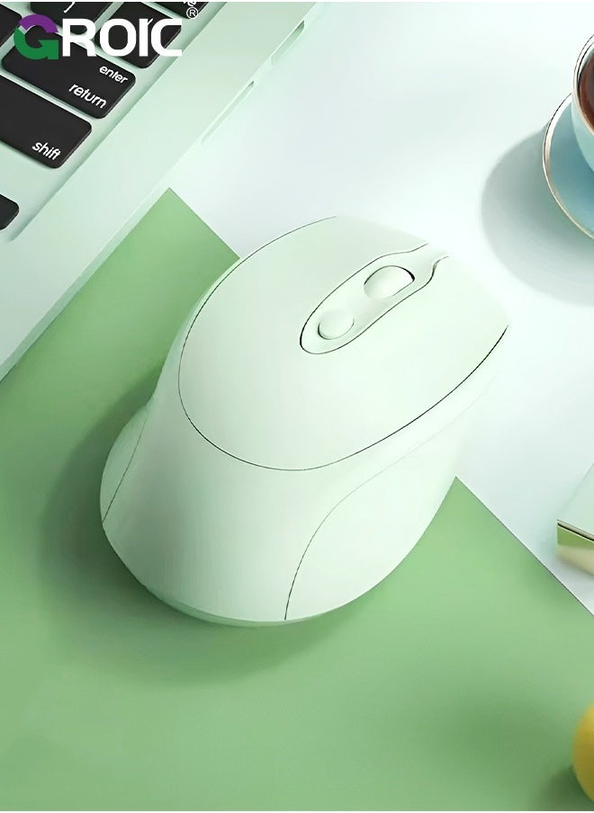 GROIC - Light Green Bluetooth Mouse, Rechargeable Wireless Mouse for Laptop/iPad/MacBook Pro/Air, Silent Mouse Portable Slim for Surface Pro/PC/Lenovo/Samsung Tablet - Image 1