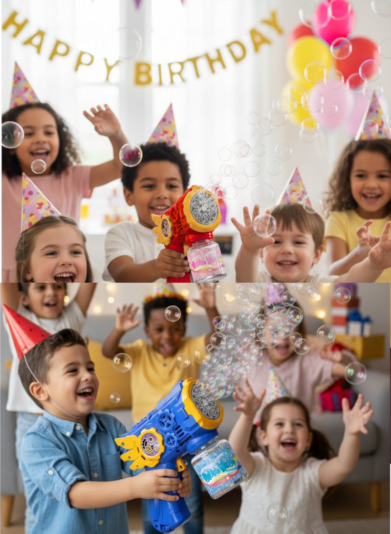 vexa pro Bubble Gun for Kids with LED Lights, Automatic Multi-Hole Bubble Machine, 80ml Bubble Solution – Red - Image 5