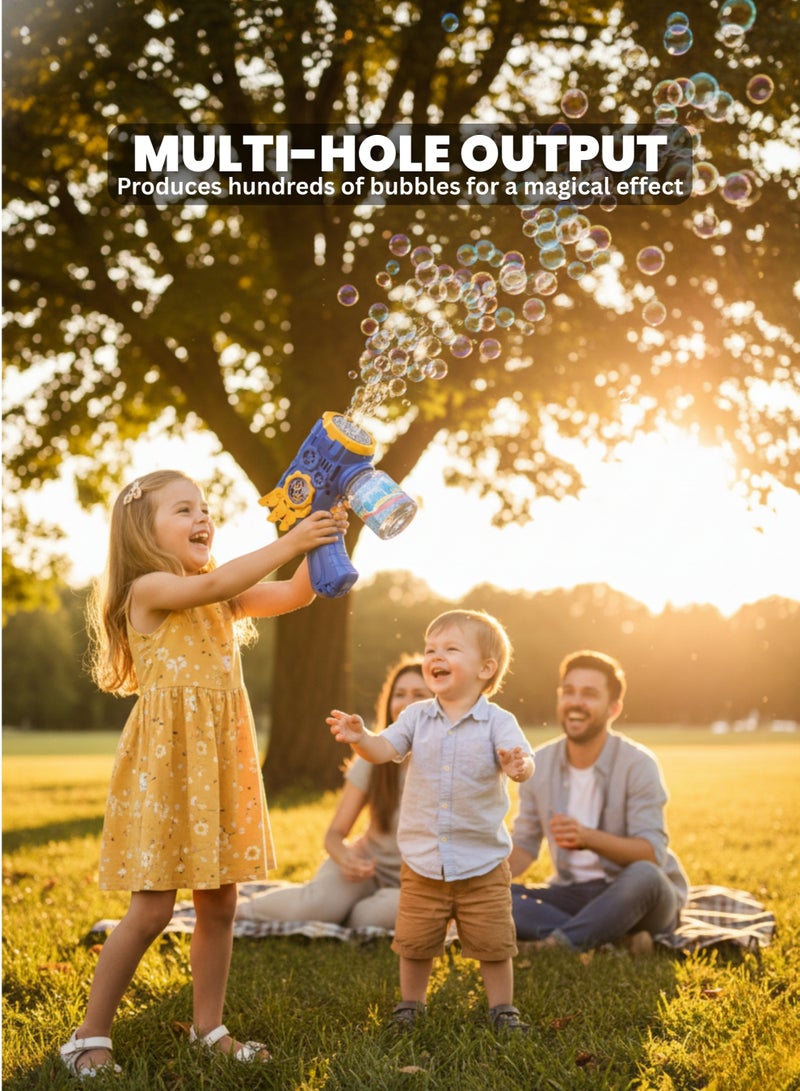 vexa pro Bubble Gun for Kids with LED Lights, Automatic Multi-Hole Bubble Machine, 80ml Bubble Solution – Red - Image 4