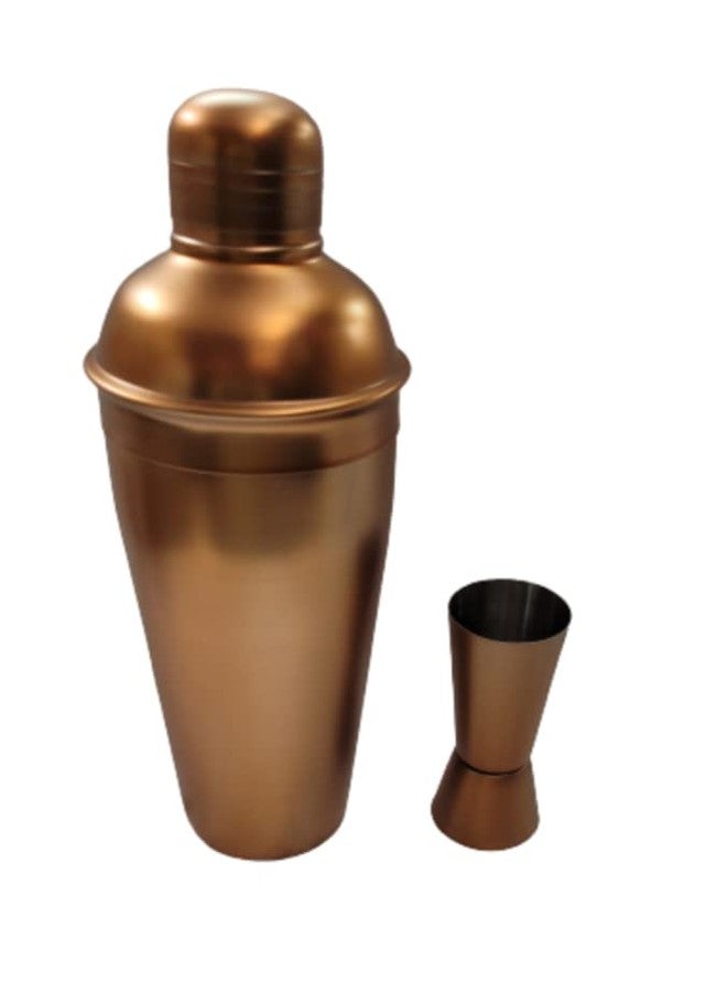 Proniks Cocktail Shaker with Peg Measure in Copper Golden Color (Set of Two) for Mini Bar and for Home - Image 1