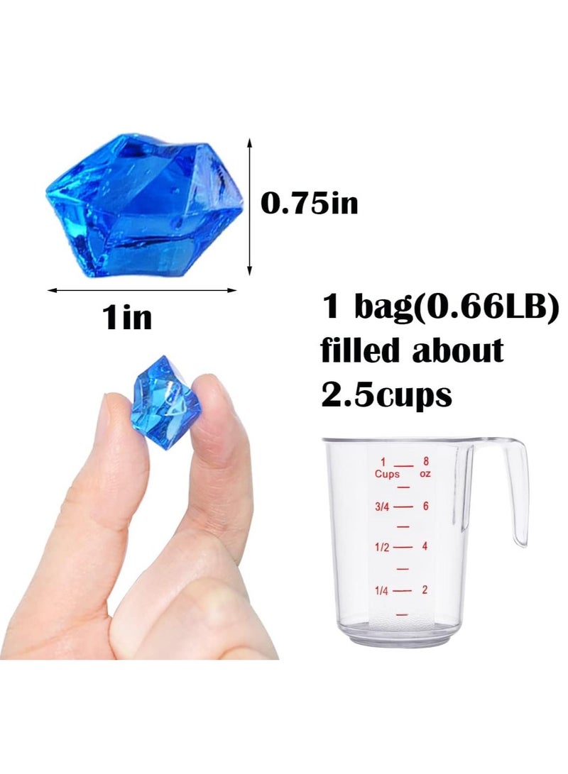 Acrylic Crushed Ice Rocks, 150 PCS Fake Crystals Plastic Ice Cubes Diamonds Gems for Vase Fillers, Home Decoration, Table Scatter, Event, Wedding, Arts & Crafts (Royal Blue)  - Image 2