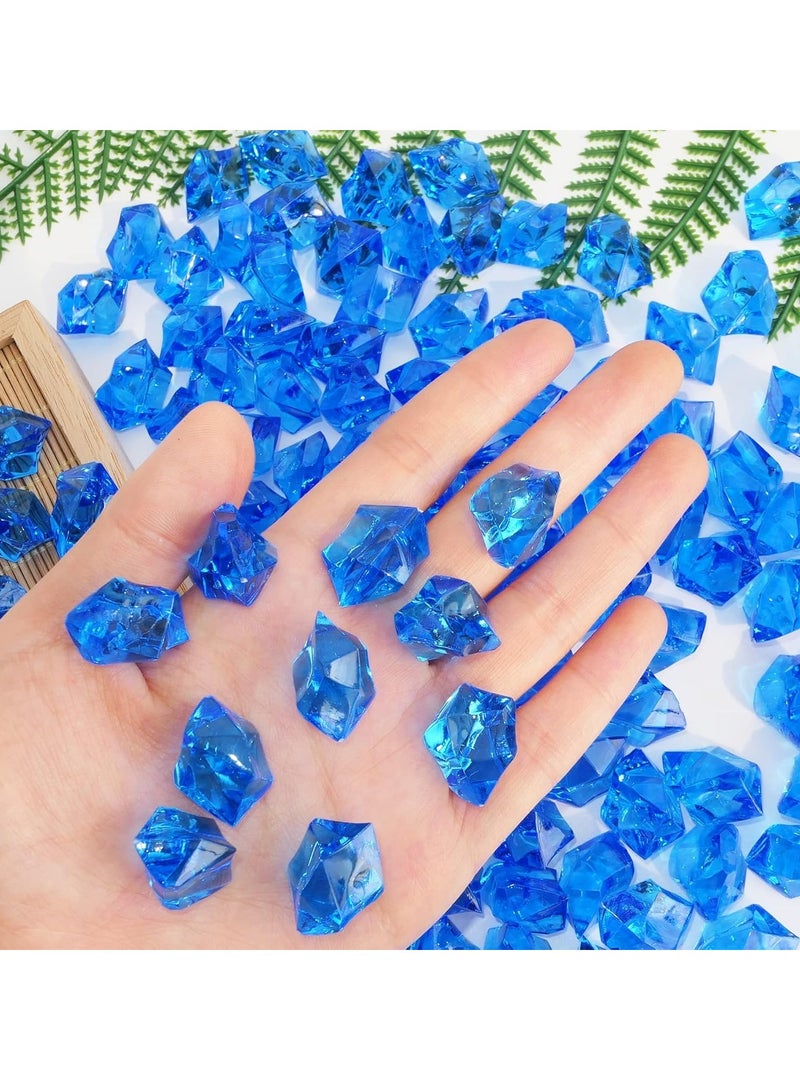 Acrylic Crushed Ice Rocks, 150 PCS Fake Crystals Plastic Ice Cubes Diamonds Gems for Vase Fillers, Home Decoration, Table Scatter, Event, Wedding, Arts & Crafts (Royal Blue)  - Image 3