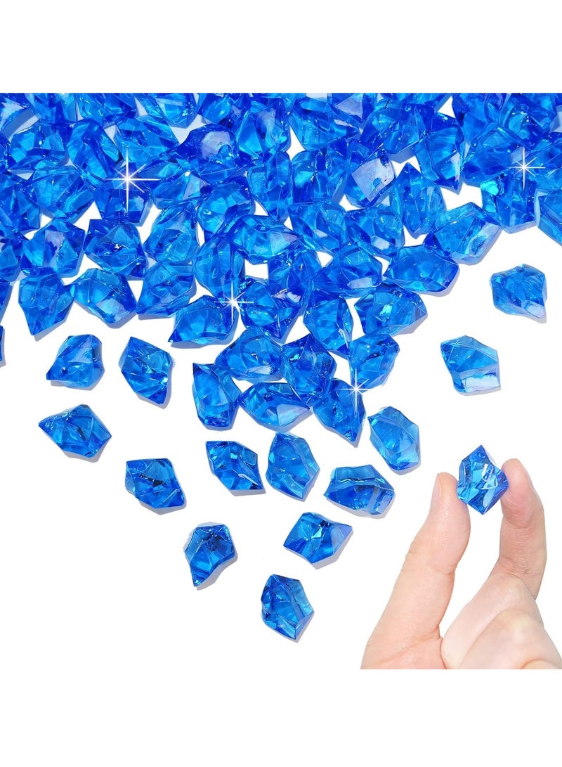Acrylic Crushed Ice Rocks, 150 PCS Fake Crystals Plastic Ice Cubes Diamonds Gems for Vase Fillers, Home Decoration, Table Scatter, Event, Wedding, Arts & Crafts (Royal Blue)  - Image 1
