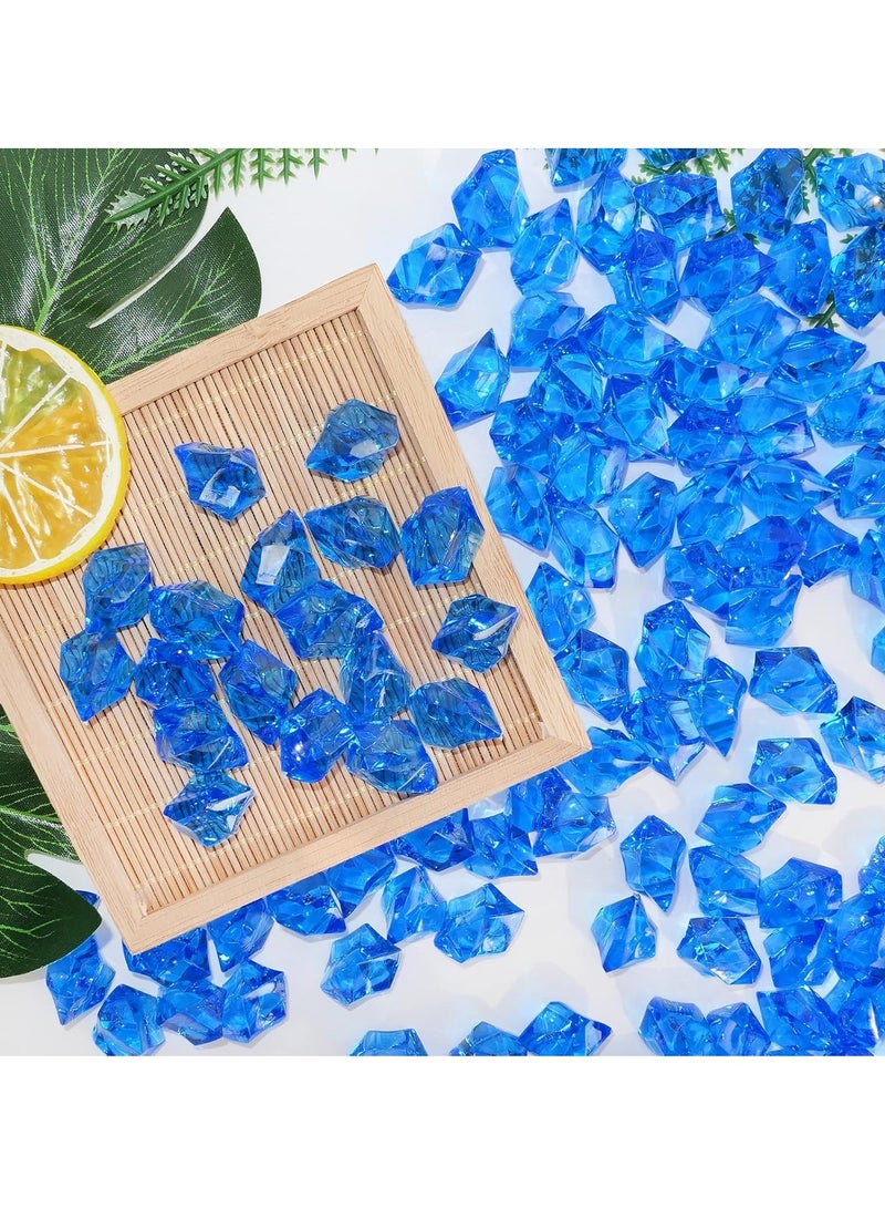 Acrylic Crushed Ice Rocks, 150 PCS Fake Crystals Plastic Ice Cubes Diamonds Gems for Vase Fillers, Home Decoration, Table Scatter, Event, Wedding, Arts & Crafts (Royal Blue)  - Image 4