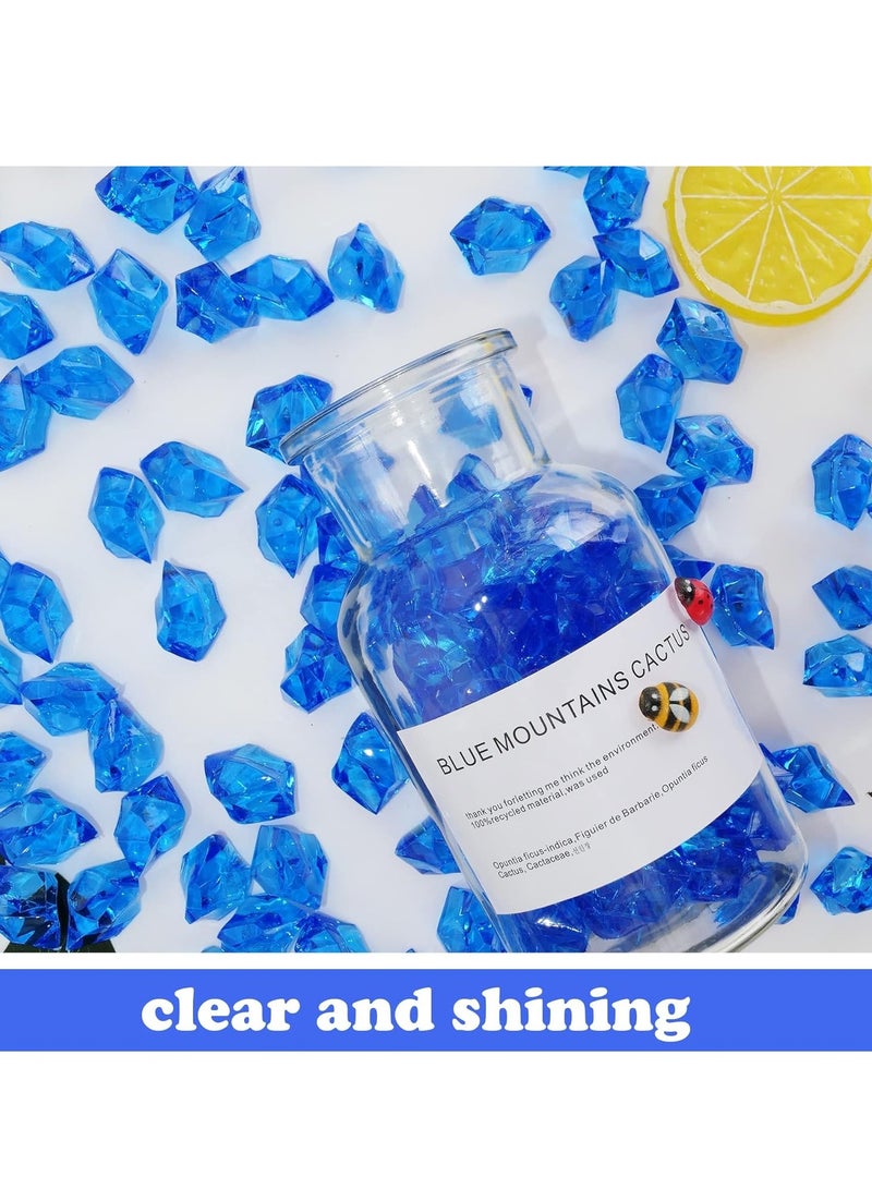 Acrylic Crushed Ice Rocks, 150 PCS Fake Crystals Plastic Ice Cubes Diamonds Gems for Vase Fillers, Home Decoration, Table Scatter, Event, Wedding, Arts & Crafts (Royal Blue)  - Image 5