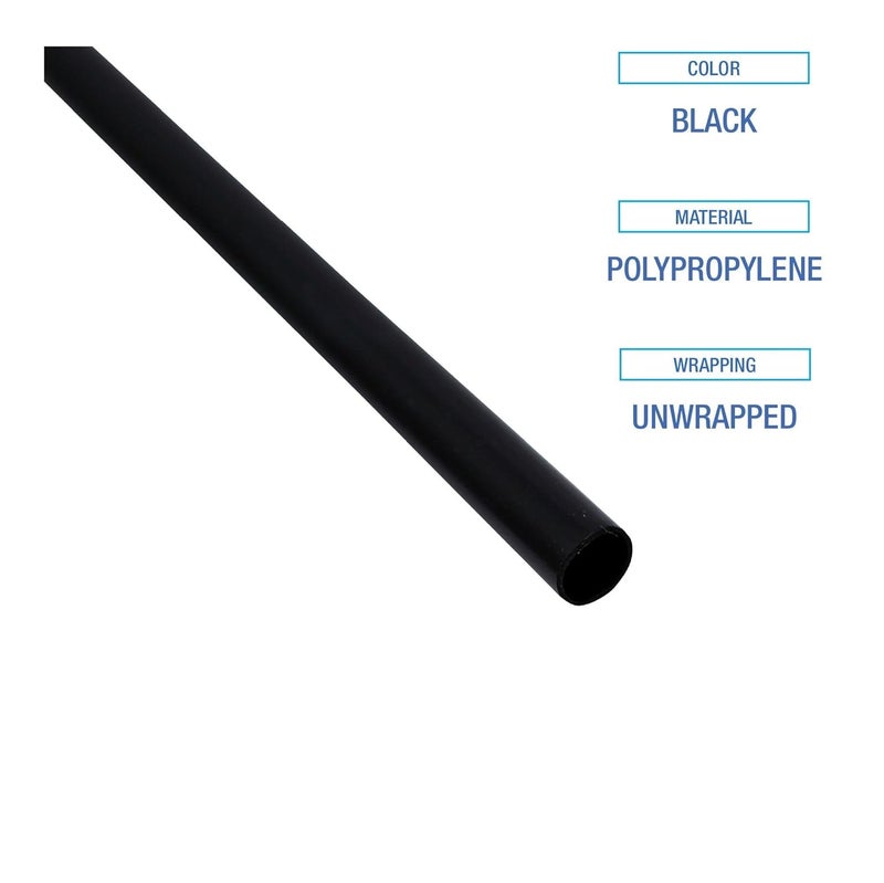 Boardwalk BWKSTRU525B10 525 in Single Tube Polypropylene StirStraws  Black 1000Pack 10 PacksCarton - Image 4