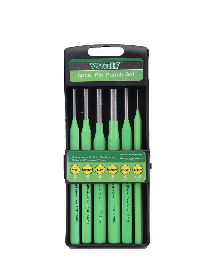 WULF 6 Pcs Professional Pin Punch Chisel Set (150mm) | Hardened Chrome Vanadium Steel Punch Tool Kit | Ideal for Removing Pins, Dowels, Rivets & Fasteners | Precision Hand Tools (Pack of 6) - Image 1