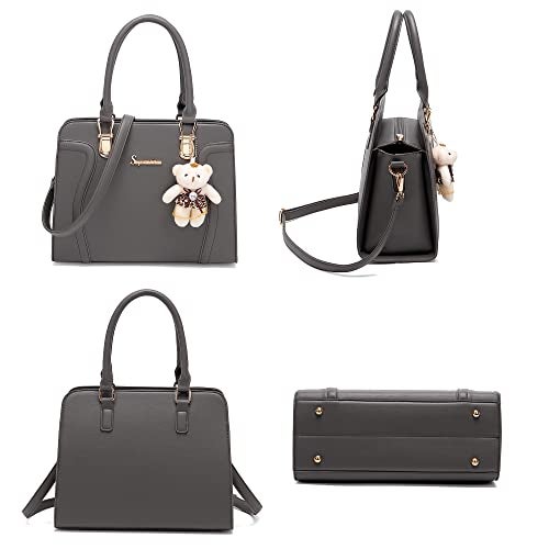 Soperwillton Women's Fashion Handbags Tote Bags Shoulder Bag Top Handle Satchel Purse Set 4pcs - Image 2