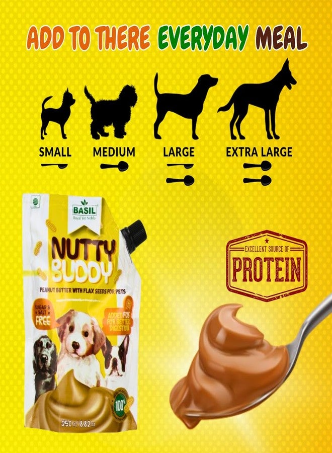 BASIL Nutty Buddy Peanut Butter for Dogs - 100% Natural Creamy Treat with Flax Seeds & Added FOS for Digestion | High Protein | 250g (Pack of 1) - Image 5