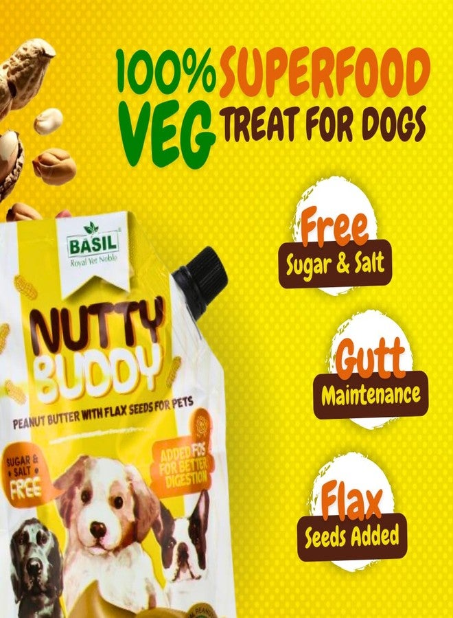 BASIL Nutty Buddy Peanut Butter for Dogs - 100% Natural Creamy Treat with Flax Seeds & Added FOS for Digestion | High Protein | 250g (Pack of 1) - Image 4