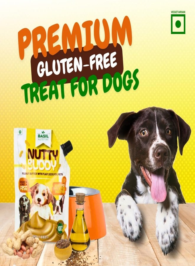 BASIL Nutty Buddy Peanut Butter for Dogs - 100% Natural Creamy Treat with Flax Seeds & Added FOS for Digestion | High Protein | 250g (Pack of 1) - Image 3