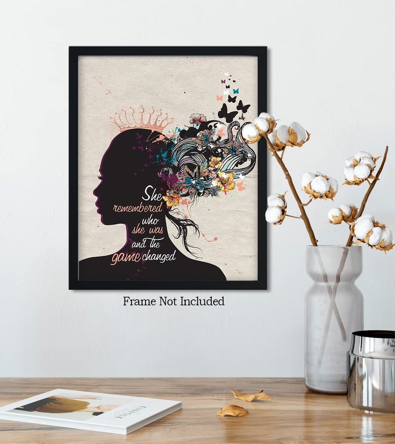 Govivo She Remembered Who She Was and The Game Changed, 8x10 Unframed Print, Inspirational Wall Art, Positive Affirmations Wall Decor for Women - Image 5