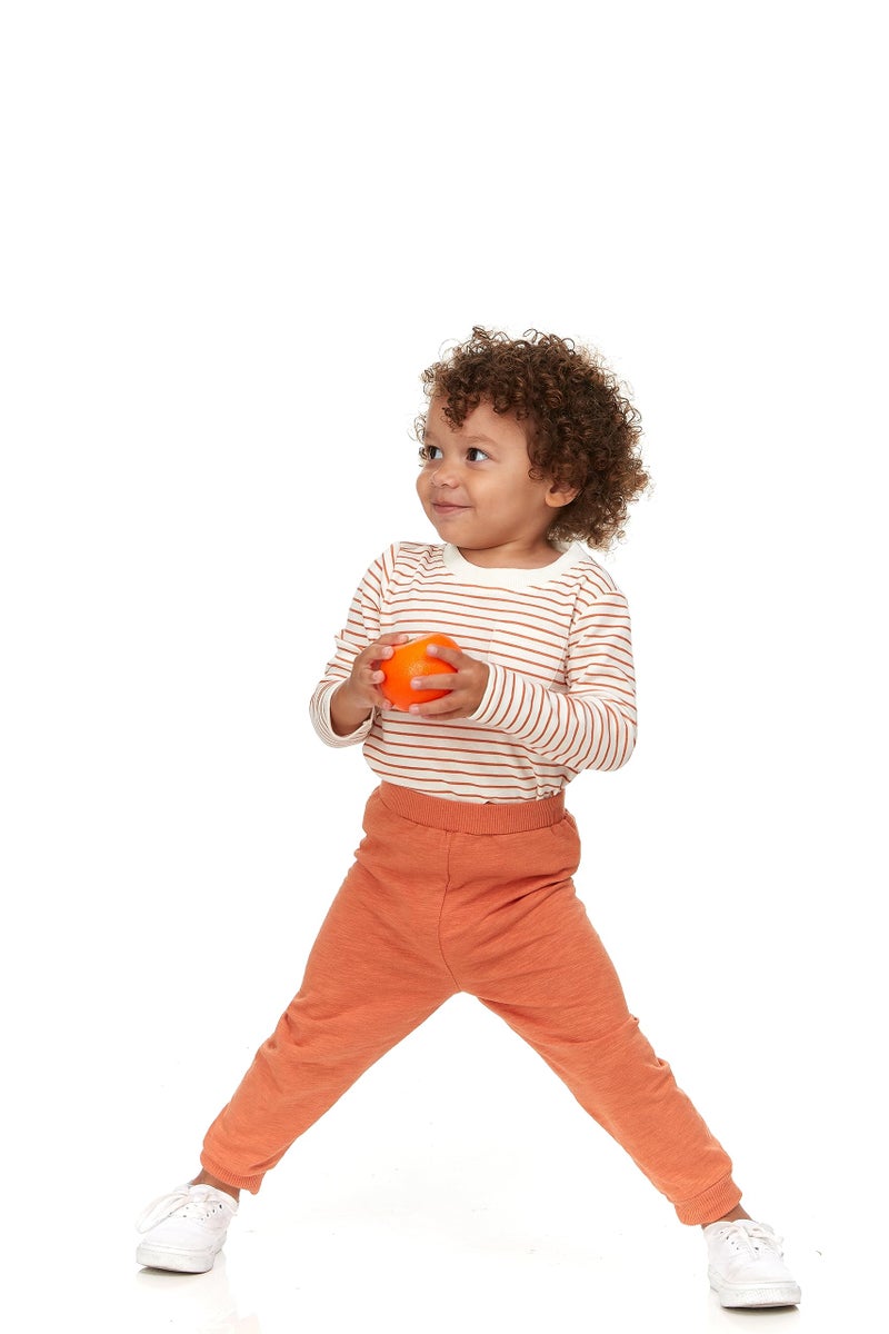 Cudlie 5-Pack Baby Boys Jogger Pants, Lightweight Tapered Fit Sweatpants, Active/Lounge Jogger for Boys, Stripe/12M - Image 2