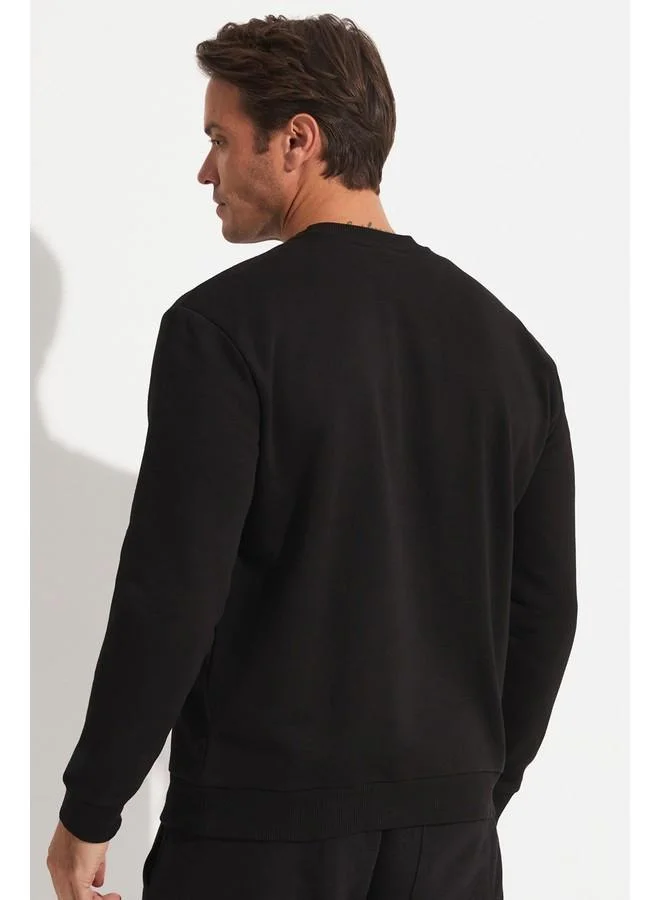 JUNE June Men Regular Fit Basic Crew Neck Sweatshirt Black