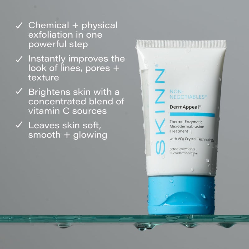 SKINN DermAppealÂ® Microdermabrasion Treatment for Smoother, Brighter, and Clearer Skin, 2oz - Exfoliating Facial Scrub Removes Dead Skin and Smooths Wrinkles and Fine Lines for Flawless, Glowing Skin - Image 3