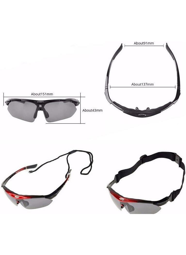 Schulzz Rockbros Polarized 100% UV Protection Black 5 Lens Bicycle Sports Mountain Ski Goggles  - Image 2