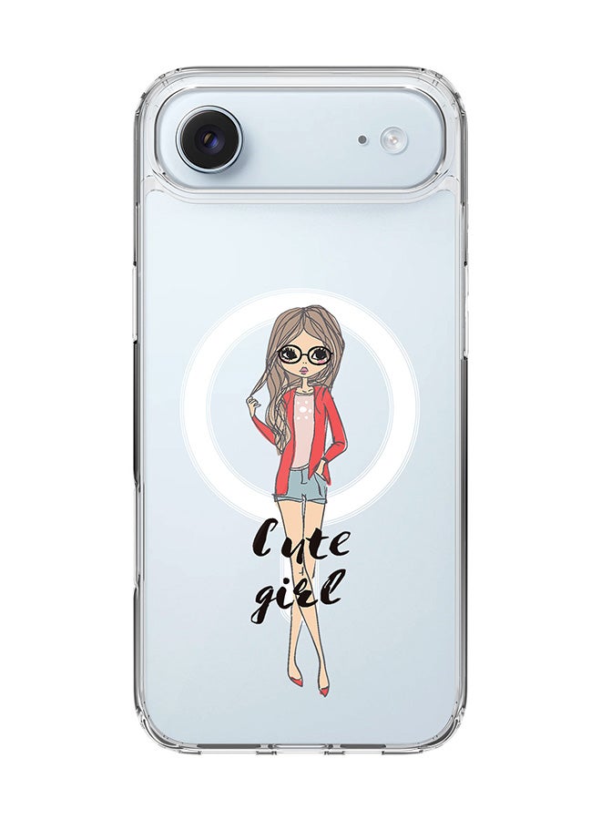 Stylizedd Classic Clear MagSafe Case for iPhone 17 Air , Hybrid Soft Case Flexible Edges Anti Drop TPU PC Gel Thin Transparent Cover [ Designed for iPhone 17 Air ] - Dreamer Cute Girl