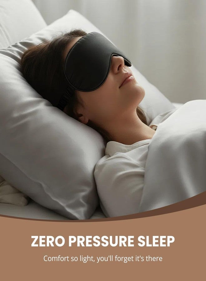 Gizmolet Sleep Mask Blindfold with Adjustable Strap, Super-Smooth Soft Natural Eye Cover Eyeshade for Sleep Travel Nap, Black - Image 5