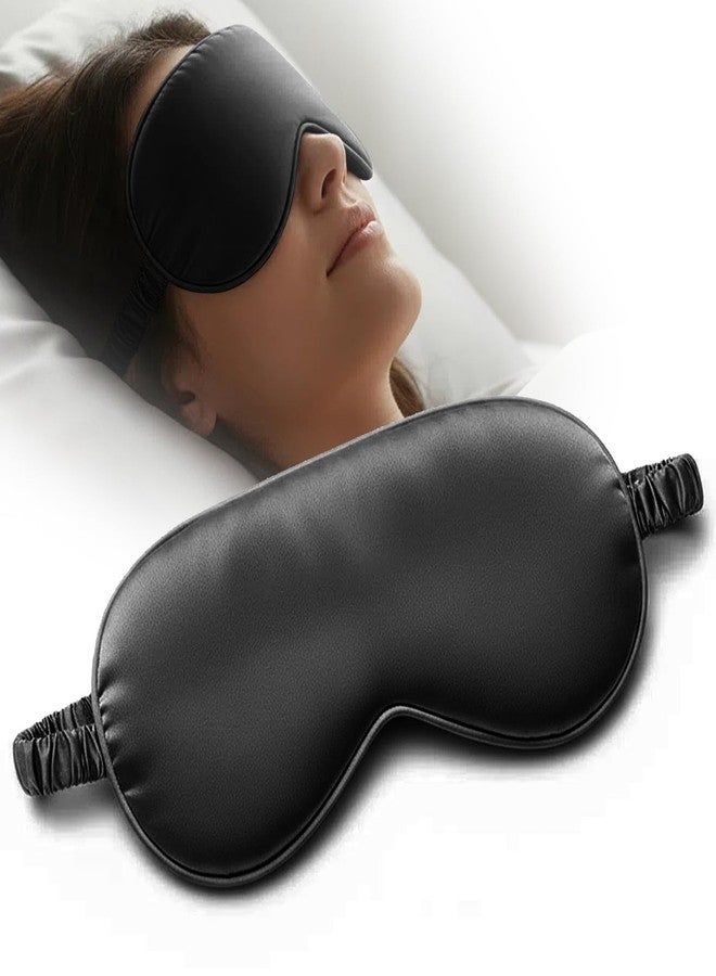 Gizmolet Sleep Mask Blindfold with Adjustable Strap, Super-Smooth Soft Natural Eye Cover Eyeshade for Sleep Travel Nap, Black - Image 1