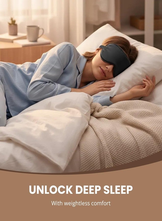 Gizmolet Sleep Mask Blindfold with Adjustable Strap, Super-Smooth Soft Natural Eye Cover Eyeshade for Sleep Travel Nap, Black - Image 2