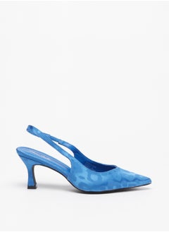 Womens All Over Print Slingback Sandals with Kitten Heels