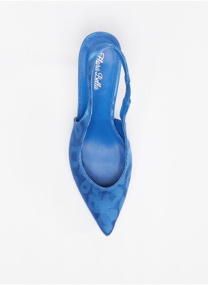 Flora Bella By Shoexpress - Womens All Over Print Slingback Sandals with Kitten Heels - Image 1
