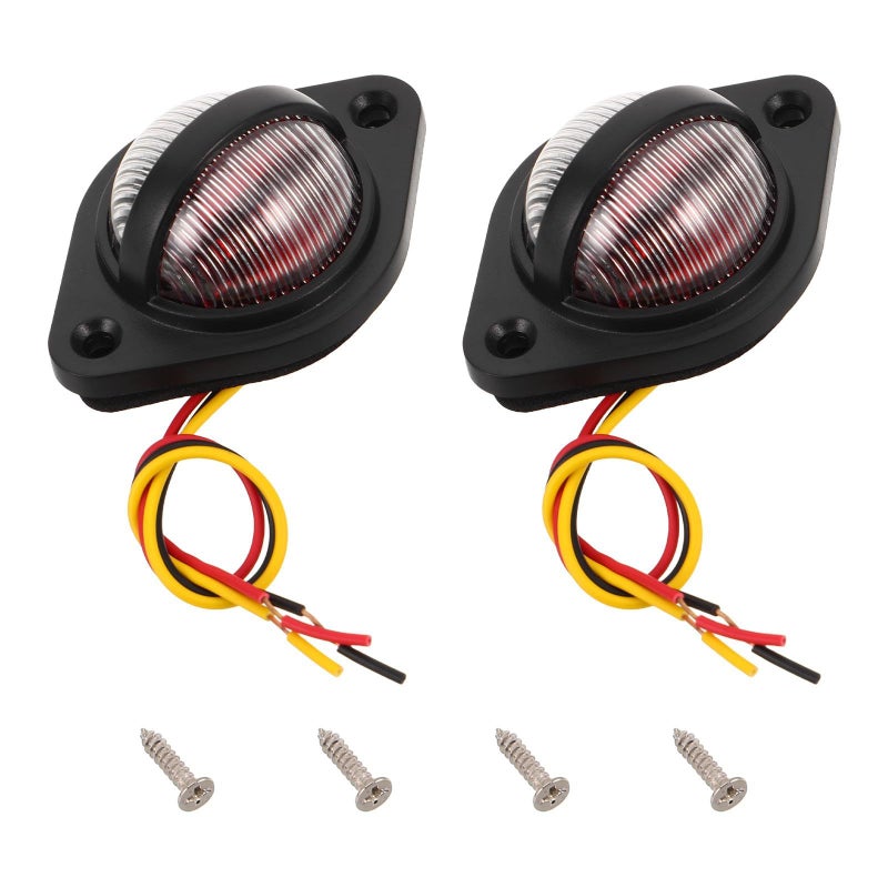 Black LED License Plate Light 2pcs Waterproof Rear Lamp For Truck Trailer Vehicle - Image 2